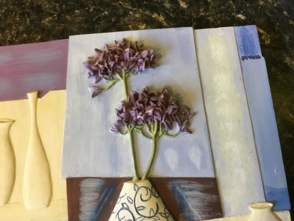 Kathryn White LOT of 2 Decorative Resin 5.5"x 5.5" Wall Art Hanging Plaque - Image 3 of 4