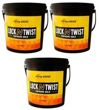 [3 JAR] 64 oz All Day Locks Lock N Twist Supreme Gel styling gel - BLACK