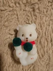 Vintage Fenton Glass Hand Painted Winter Bear Signed