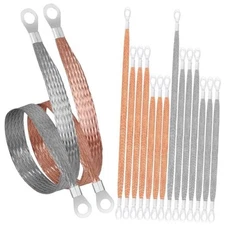 14 Pcs Automotive Ground Strap 10/12/20 Inch Engine Flat Braided Ground 6-8