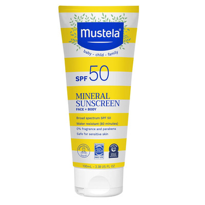 Mustela Baby Mineral Sunscreen Lotion SPF 50 Broad Spectrum - Face & Body Sun Lo