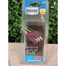 REESE TOWPOWER 4 Flat 12in Bonded Wire Trailer End Connector Plug 74124