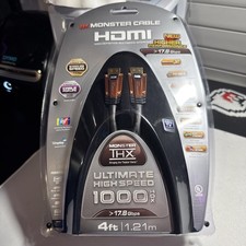 Monster Ultimate High Speed 1000 HDX HDMI 4 Ft Cable, 3D, 4K, 240/480, 17.8 Gbps
