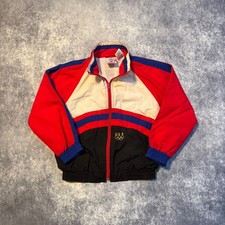 Vintage USA Olympic JCPenney Kids Windbreaker Jacket Red White Blue Size 6