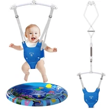 Baby Doorway Jumper with Adjustable Strap, Baby Bouncer Jumper with Water Mat