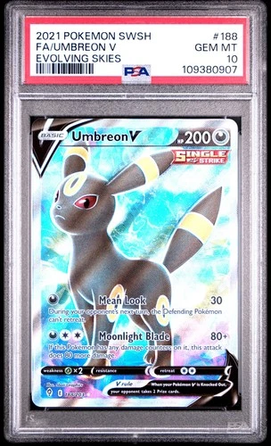 2021 Pokemon Evolving Skies Umbreon V 188/203 PSA 10