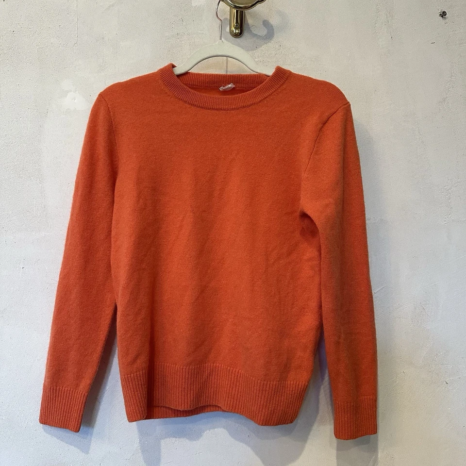 J Crew Womans Orange The Good Cashmere Sweater S/M See Pics For Wear - Image 3 of 4