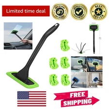 16-Inch Lightweight Windshield Cleaning Wand with 5 Eco-Friendly Cloth Pads
