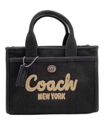 COACH Cargo Tote Bag Canvas Schwarz Damen Schulter Crossbody Handtasche...