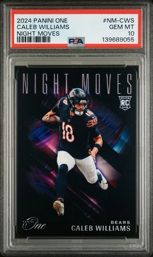 2024 Panini One Caleb Williams #NM-CWS RC Rookie Night Moves PSA 10 SSP Pop 1