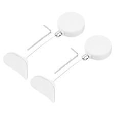 1.8ft Retractable Cable Security Lock with Arc Patch Wrench, White, 2 Pack