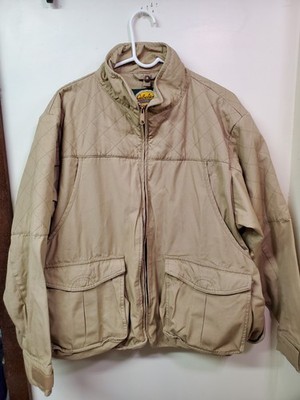 Cabela's Pheasant Hunting Jacket Men's Size Large Khaki Canvas Full Zip Up