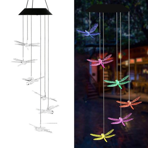 Solar Wind Chimes Outdoor, Color-Changing Solar Mobile Wind Chime Waterproof ...