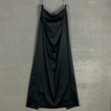 Adrianna Papell Dress Womens 10 Black Satin Cowl Neck Slip Maxi Evening