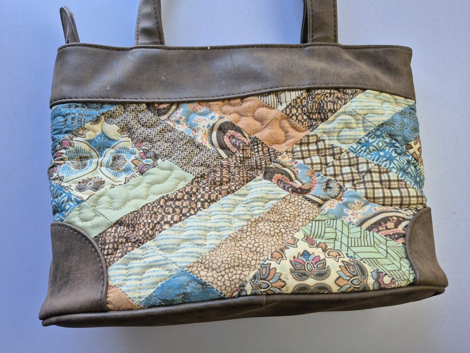 Donna Sharp Quilted Patchwork Handbag Totebag Ken… - image 5