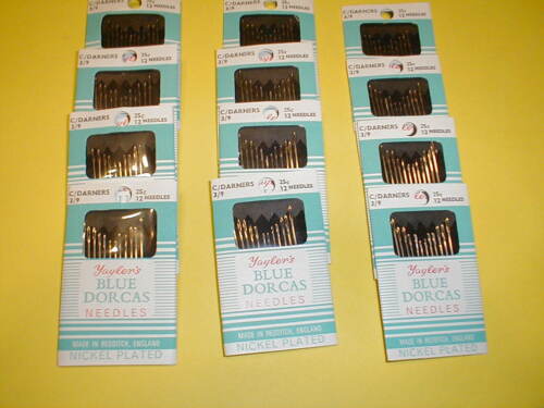 12 Pkgs of 12 Cotton Darners, Embroidery, Hemming, Hand Sewing Needles Size 3/9 - Afbeelding 1 van 2