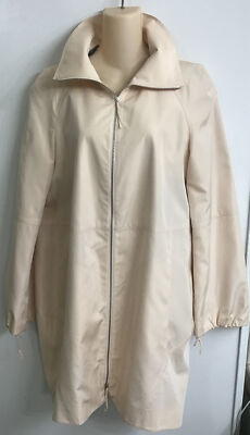 Akris Trenchcoat Blush Zip Up Silk Midlands Long Sleeve Size 6