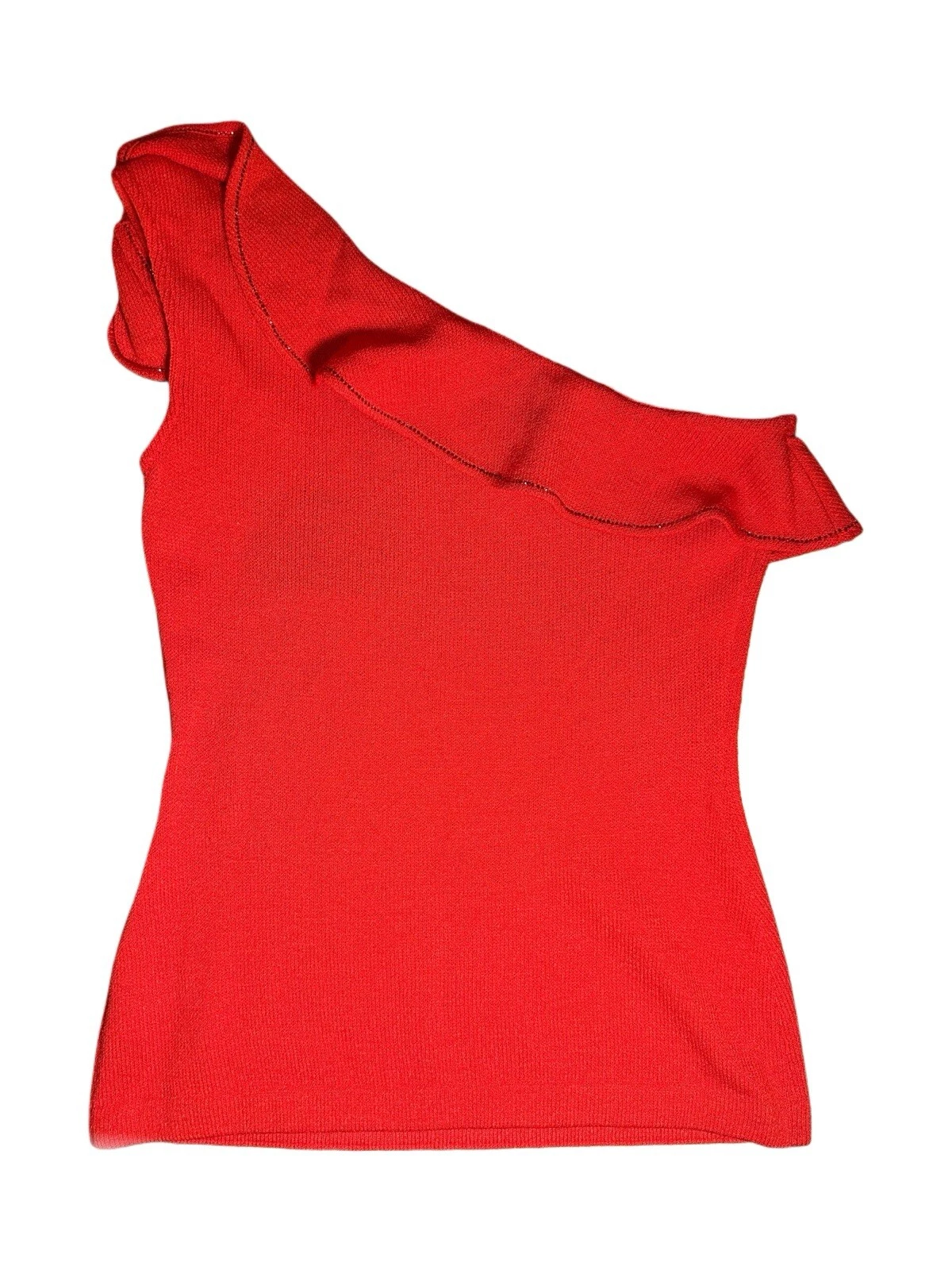 St. John Knits set abito 2 pezzi S M maglia un braccio formale festa San Valentino arruffato nuovo con etichette