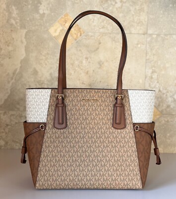 Michael Kors Voyager LG Drawstring Tote Shoulder Bag MK Color