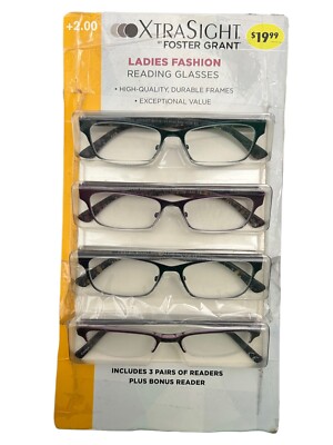 XtraSight by Foster Grant Reading Glasses 4 Pack (Blaire Style)