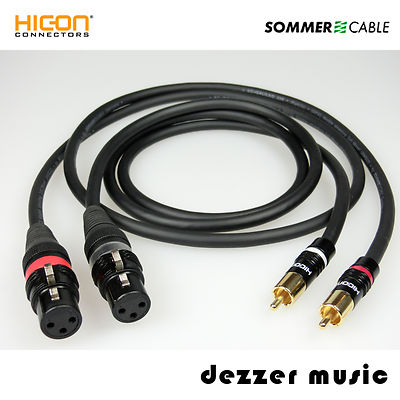 2x 1m Adapterkabel GALILEO Hicon Gold/Cinch XLR female / Sommer Cable 1,00m..TOP