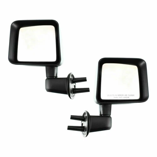 Left & Right Side Manual Mirror Manual Folding Black For 2007-2010 Jeep Wrangler