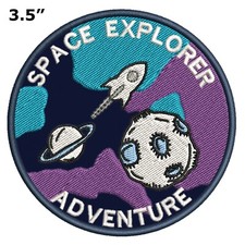 Space Explorer Patch Embroidered Iron-on Applique NASA Badge Souvenir