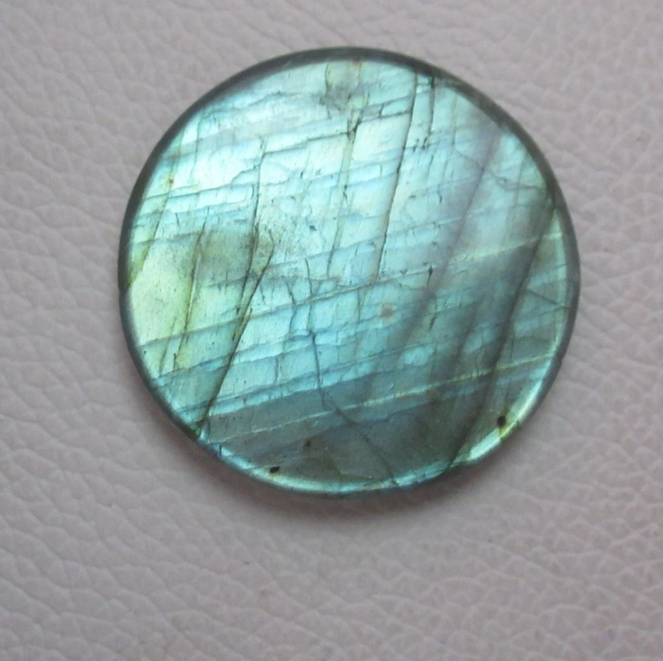 Natural Labradorite Cabochon Round 83.90 Ct Flat back Loose Gemstone H 8576 - Image 4 of 4
