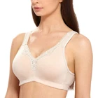 Women's Lace Plus Size Wire-Free Non-Foam Comfort Cotton Bra 34-56 B/C/D/E/F/G/H