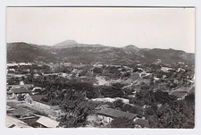 RPPC Real Photo Postcard Foreign Mexico South Sea Seaport Cliff View Of Town #1