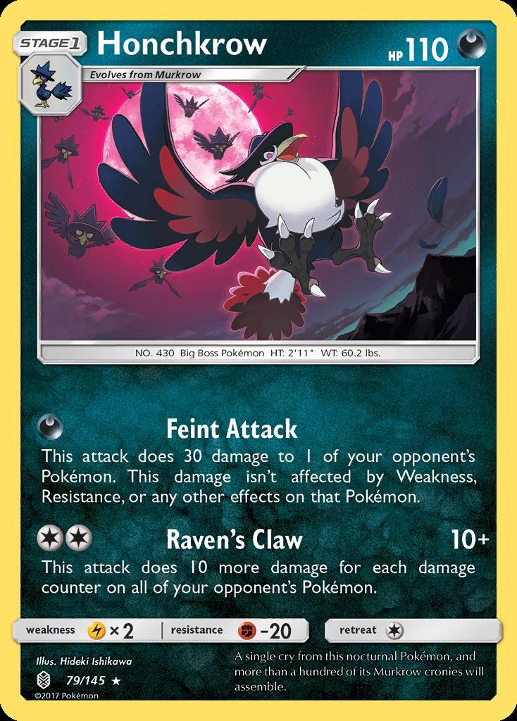 Pokemon Honchkrow (79/169) Guardians Rising LP REVERSE HOLO