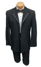 Boys Oscar de la Renta La Vida Black Tuxedo Jacket Wedding Ring Bearer Size 6