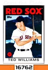 2021 TOPPS 1986 TOPPS 35th ANNIVERSARY DESIGN TED WILLIAMS RED SOX CARD#86B-24 !