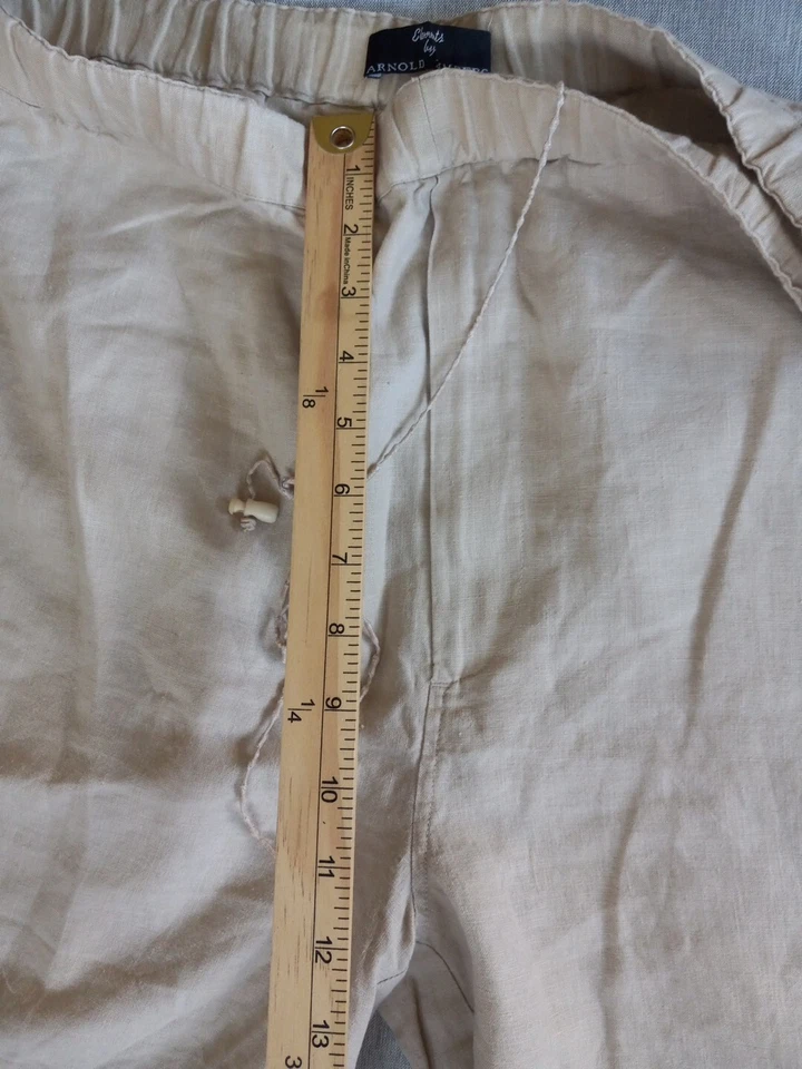 Elements By Arnold Zimberg Men Small Pure Linen Drawstrings Stretch Waist Short - Image 4 of 4