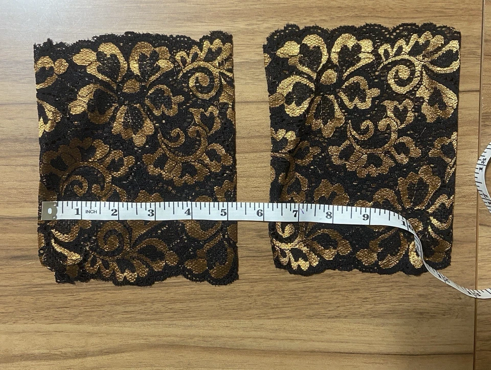 Juego de 4 pares de puños/toppers de botas de encaje elástico aspecto satinado nuevos en paquete Foto 2 de 4