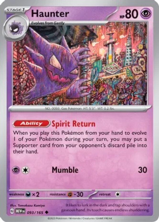Pokemon Haunter - 093/165 - Uncommon NM-Mint Scarlet & Violet - 151