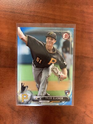 2017 BOWMAN BLUE PAPER TYLER GLASNOW RC #56 SP #/150 TAMPA BAY RAYS NICE LOOK! 