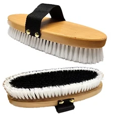 New Large 8.5 Inch Equine Horse Body Brush, Grooming Brush, Wood Handle