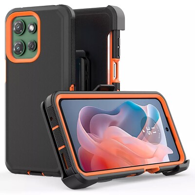 For Motorola Moto G Stylus 2025 Case Phone Cover Heavy Duty Belt+ Tempered Glass