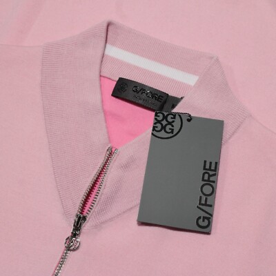 G/Fore NWT 1/4 Zip V-Neck Pullover Sweater Size M in Blush Pink Wool Blend