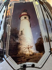 New vintage ok lighting touch lamp  replacement glass panel (1) lighthouse