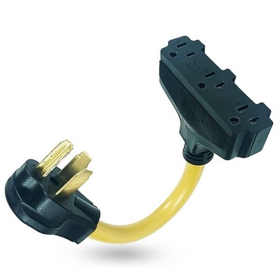 3 Outlet Dryer Adapter 10-30P Male to 5-15R Female Household Splitter 125V