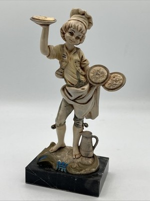 Simonelli Genuine Carrara Marble 8 statue Figurine Pizza Boy Made In Italy