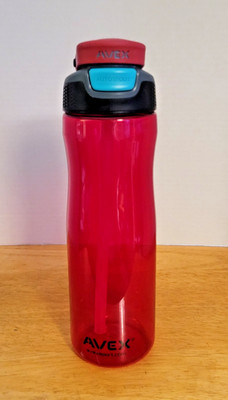 Avex Pink Water Bottle 25oz Water Bottle Autospout Flip top w/Straw