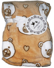 NEW Adirondack Baby Blanket 30"x40" Teddy Bear Heart Hearts