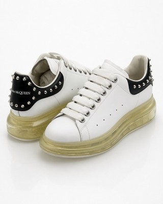 Alexander McQueen Oversized Sneakers EU 36 Luxury Studded Clear Sole White