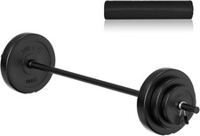 Barbell Weight Set, 43Lbs Barbell Set Adjustable Olympic Weights, 6 Plates, 57.5