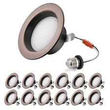 4-Inch LED Recessed Lights Retrofit - Dimmable Can Lighting, Selectable CCT 2...