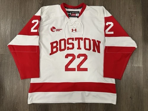 Boston University Game Used Worn Under Armour Hockey Jersey