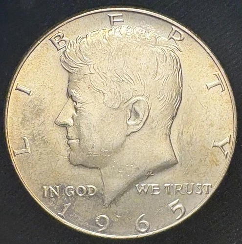 1965 Kennedy Half Dollar 40% Silver Mint Uncirculated Light Toner